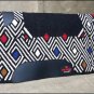 FEP237 HILASON SHOW NEW ZEALAND WOOL SADDLE BLANKET WESTERN BLACK WHITE