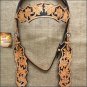 V1 HILASON WESTERN LEATHER HORSE BRIDLE HEADSTALL TAN W/ BLACK INLAY