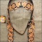 V1 HILASON WESTERN LEATHER HORSE BRIDLE HEADSTALL TAN W/ BLACK INLAY