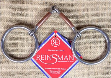 REINSMAN STAGE A TRADITIONAL LOOSE RING 3/8 INCH SMOOTH COPPER HORSE SNAFFLE BIT