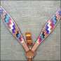 HILASON WESTERN LEATHER HORSE BREAST COLLAR HAND PAINT AZTEC