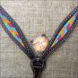HILASON WESTERN LEATHER HORSE BREAST COLLAR DARK BROWN W/ CHEVRON INLAY