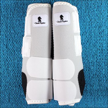 EXTRA LARGE WHITE CLASSIC EQUINE LEGACY SYSTEM HORSE FRONT SPORT BOOT PAIR