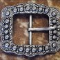 SET OF 4 ANTIQUE SILVER FINISHED BERRY BELT BUCKLE WITH ROPE EDGE