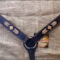 NEW HILASON WESTERN LEATHER RAWHIDE BRAIDED HORSE BREAST COLLAR - DARK BROWN