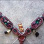 HILASON WESTERN LEATHER HORSE HEADSTALL BREAST COLLAR MAHOGANY W/ PEACE SIGN INL