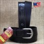 34IN. BLACK 1.5in LEATHER RANGER BELT CLASSIC 3 PIECE STYLING MADE IN USA