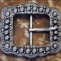 ANTIQUE SILVER FINISHED BERRY BELT BUCKLE WITH ROPE EDGE