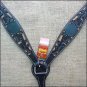 HILASON WESTERN LEATHER HORSE BREAST COLLAR HAND CARVED BLACK
