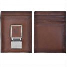 3 X 4" 3D BROWN BASIC BIFOLD MENS LEATHER WALLET SILVER METAL MULTIPLE CARD SLOT