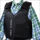 SADDLE BARN FAUX LEATHER JUNIOR CALF RIDER  VEST BLACK