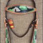 HILASON WESTERN LEATHER HORSE BRIDLE HEADSTALL BREAST COLLAR CAMOUFLAGE