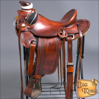 WD60M-F HILASON BIG KING SERIES WESTERN WADE RANCH ROPING COWBOY TRAIL SADDLE 16