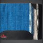 FE342-F HILASON  WESTERN NEW ZEALAND WOOL SADDLE BLANKET SKY BLUE BLACK  WHITE