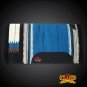 FE342-F HILASON  WESTERN NEW ZEALAND WOOL SADDLE BLANKET SKY BLUE BLACK  WHITE