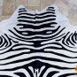 H192F HILASON HAIR ON LEATHER PURE BRAZILIAN COWHIDE SKIN RUG CARPET ZEBRA PRINT