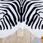 H192F HILASON HAIR ON LEATHER PURE BRAZILIAN COWHIDE SKIN RUG CARPET ZEBRA PRINT