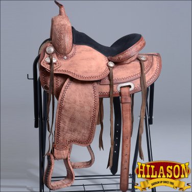TO108RO-F HILASON TREELESS WESTERN LEATHER TRAIL PLEASURE HORSE RIDING SADDLE 18