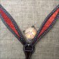 HILASON WESTERN LEATHER HORSE BREAST COLLAR DARK BROWN W/ RED INLAY