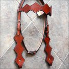 HILASON WESTERN LEATHER HORSE BRIDLE HEADSTALL MAHOGANY