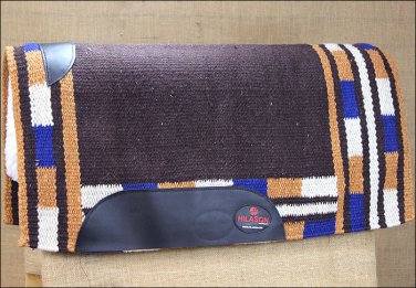 FEP228 MADE USA HILASON WESTERN WOOL SHOCK BUSTER SADDLE BLANKET PAD BROWN RUST