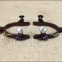 HILASON ANTIQUE BROWN YOUTH SPURS LONGHORN MOTIF GS ENGRAVED TRIM
