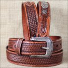 38x1 1/2" 3D TAN MENS WESTERN FASHION LEATHER BELT REMOVABLE BUCKLE W/ CONCHO