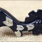 HILASON BLACK STEEL YOUTH SPURS AZTEC DESIGN ENGRAVED GS TRIM CHAP GUARD