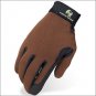 SIZE 09 HERITAGE PERFORMANCE RIDING GLOVES HORSE EQUESTRIAN BROWN