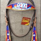 S511 NEW HILASON WESTERN LEATHER HORSE BRIDLE HEADSTALL HAND PAINT FLAMES CARDS