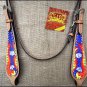 S511 NEW HILASON WESTERN LEATHER HORSE BRIDLE HEADSTALL HAND PAINT FLAMES CARDS