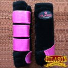 MEDIUM HILASON GLITTER PINK HORSE FRONT LEG PROTECTION ULTIMATE SPORTS BOOT PAIR