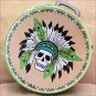 MED HILASON HORSE LIME MOLDED HEAVY DUTY ABS ROPE CAN SKULL DESIGN LEATHER TRIM