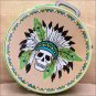 MED HILASON HORSE LIME MOLDED HEAVY DUTY ABS ROPE CAN SKULL DESIGN LEATHER TRIM
