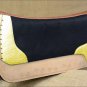 FP835-F HILASON WESTERN WOOL FELT SADDLE PAD WITH YELLOW ALLIGATOR PRINT LEATHER