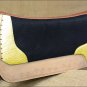 FP835-F HILASON WESTERN WOOL FELT SADDLE PAD WITH YELLOW ALLIGATOR PRINT LEATHER