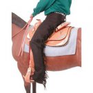 SMALL TOUGH 1 SYNTHETIC SUEDE LEATHER EQUITATION SILVER CONCHO CHAPS BLACK