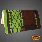 MADE IN USA FE143 HILASON WESTERN WOOL FELT SADDLE BLANKET PAD BROWN LIME GREEN