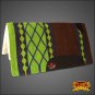 MADE IN USA FE143 HILASON WESTERN WOOL FELT SADDLE BLANKET PAD BROWN LIME GREEN
