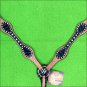 HILASON WESTERN GREEN ZEBRA LEATHER HORSE BREAST COLLAR