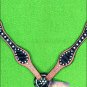 HILASON WESTERN GREEN ZEBRA LEATHER HORSE BREAST COLLAR