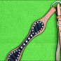 HILASON WESTERN GREEN ZEBRA LEATHER HORSE BREAST COLLAR