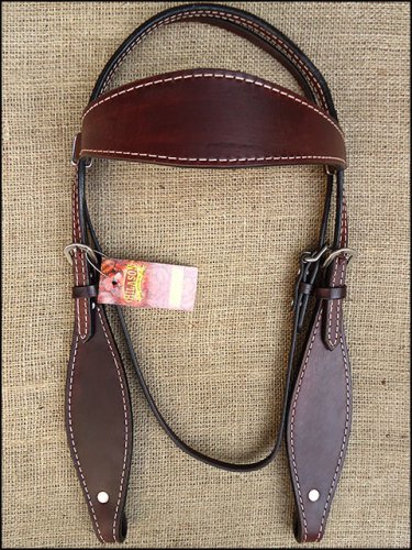 HILASON WESTERN LEATHER HORSE BRIDLE HEADSTALL - DARK BROWN
