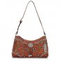 BT285 AMERICAN WEST ANTIQUE BROWN LEATHER LADIES SHOULDER BAG HANDBAG PURSE