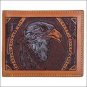 4 1/4 x 3 1/2 3D TAN WESTERN MENS BIFOLD HAND TOOLD LEATHER WALLET EAGLE DESIGN
