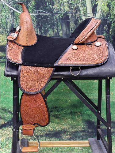 TW101MBK-F HILASON TREELESS WESTERN TRAIL BARREL RACING LEATHER HORSE SADDLE 14"