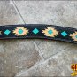 HILASON WESTERN LEATHER HORSE BREAST COLLAR BLACK AZTEC HAND TOOL PAINT