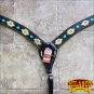 HILASON WESTERN LEATHER HORSE BREAST COLLAR BLACK AZTEC HAND TOOL PAINT