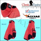 LARGE CORAL CLASSIC EQUINE FRONT REAR LEGACY SPORTS HORSE NO TURN BELL BOOTS