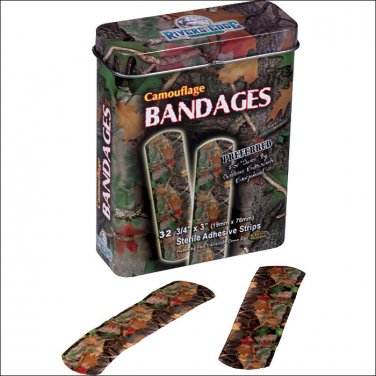 1 PIECE RIVERS EDGE CAMO GREEN CAMOUFLAGE BANDAGES